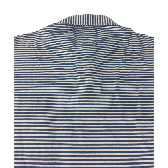 IZOD Saltwater Men's Blue White Stripe Short Sleeve‎ Polo Shirt Size Small - Picture 8 of 8
